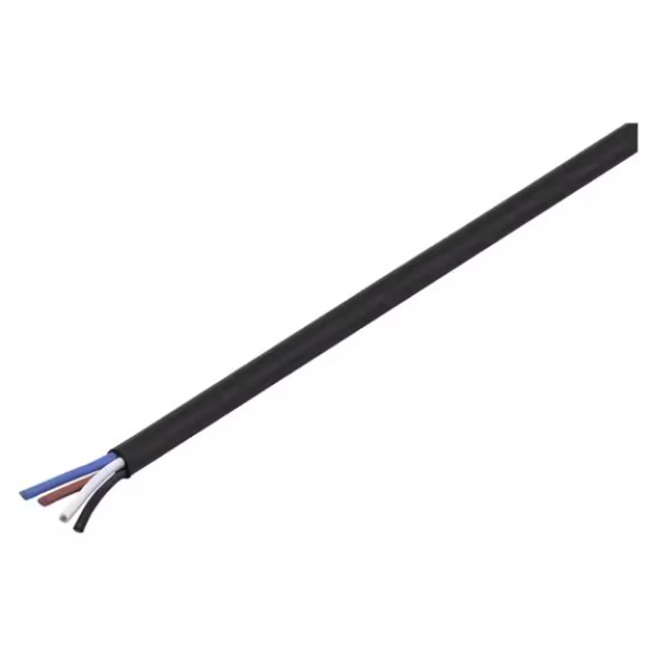 Объемный кабель, CABLE/100 М/ PUR/4X0,34/BK