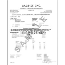 Сертификат калибровки датчиков давления, CERT, CAL VER, PRESS, США